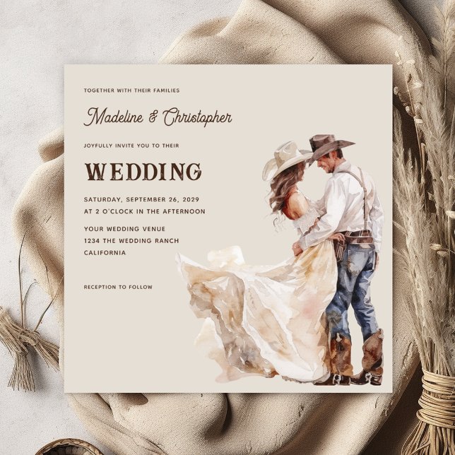Rustikale Western Ranch Hochzeit Einladung (Von Creator hochgeladen)