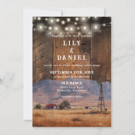 Rustikale Western-Scheunen-Ranch-Hochzeit in einem Einladung