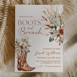 Rustikale Western-Stiefel Brunch Brautparty Einladung