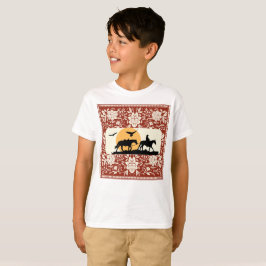 Rustikale westliche Cowboy-Pferd-Blumen-Volkskunst T-Shirt