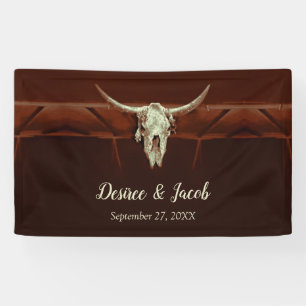 Rustikale westliche Hochzeit Braune Country Bullen Banner
