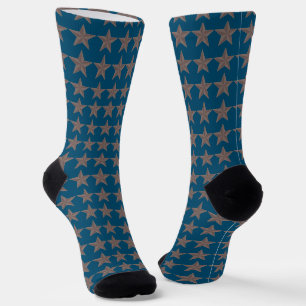 Rustikale westliche patriotische Sterne Socken