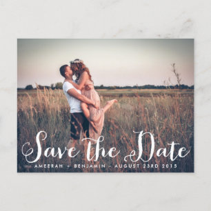 Rustikale Whimsy-Foto-Save-the-Date-Postkarte Ankündigungspostkarte