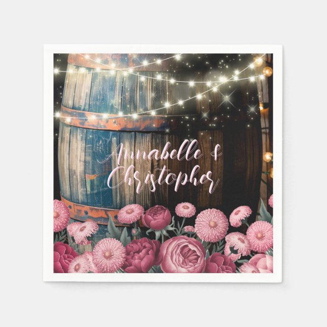 Rustikale Whisky-Eichel-Hochzeit im Freien Serviette (Vorderseite)