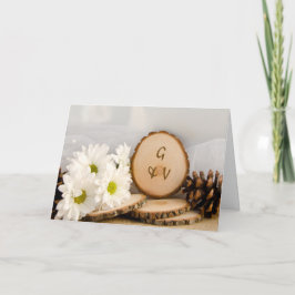 Rustikale White Daisies Woods Wedding Einladung
