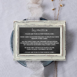 Rustikale White Frame & Chalkboard Hochzeitskollek Begleitkarte