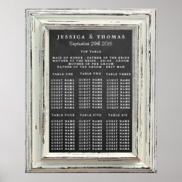 Rustikale White Frame & Chalkboard Hochzeitskollek Poster