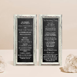 Rustikale White Frame & Chalkboard Hochzeitskollek Programm