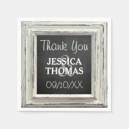 Rustikale White Frame & Chalkboard Hochzeitskollek Serviette
