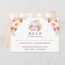 Rustikale White Pumpkin Fall Blume Hochzeit RSVP