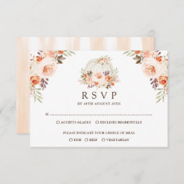 Rustikale White Pumpkin Fall Blume Hochzeit RSVP Karte