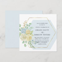 Rustikale White Rose Blue Hydrangea Square Wedding
