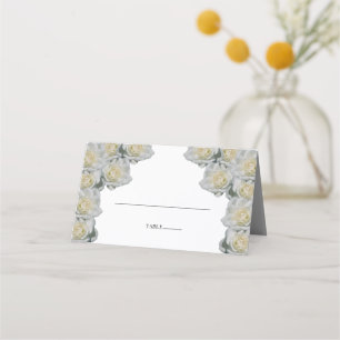 Rustikale White Roses Wedding Platzkarte