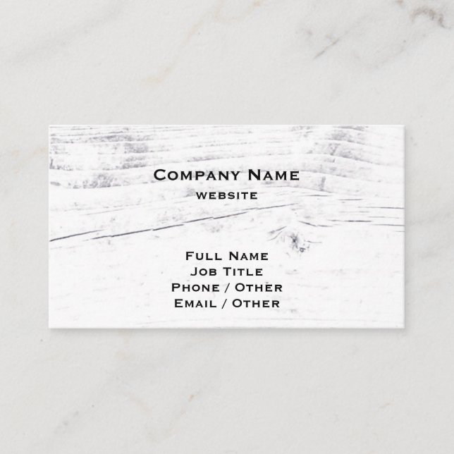 Rustikale White Wood Business Card Visitenkarte (Vorderseite)