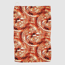 Rustikale Wiederholung rötlicher Korallenrosetten Golfhandtuch