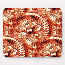 Rustikale Wiederholung rötlicher Korallenrosetten Mousepad
