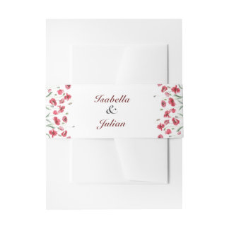 Rustikale Wiesen-Mohn- & Lavendel-Hochzeit Einladungsbanderole