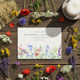Rustikale Wiesenhochzeitsfoto Save The Date