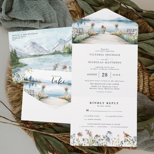 Rustikale Wildblume am See | Boho Wedding All In One Einladung (Von Creator hochgeladen)
