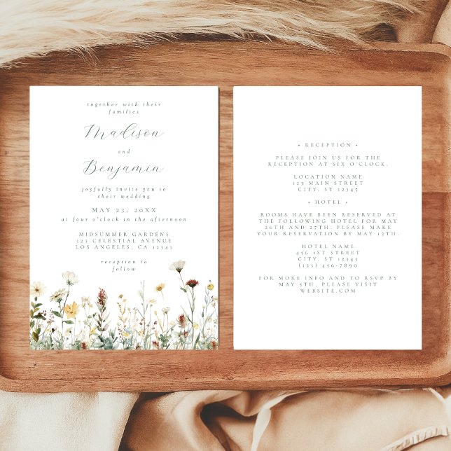 Rustikale Wildblume auf einer Hochzeit Einladung (Von Creator hochgeladen)