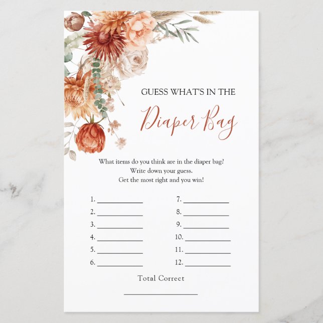 Rustikale Wildblume Babydusche Was gibt es in Wind (Vorderseite)