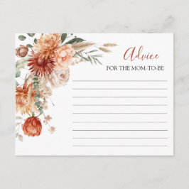 Rustikale Wildblume Babyduschempfehlung für Mami Begleitkarte