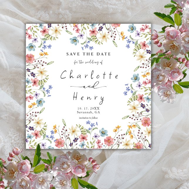 Rustikale Wildblume Blumengarten Hochzeit Save The Date (Von Creator hochgeladen)