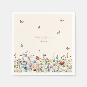 Rustikale Wildblume Blumenhochzeit Serviette