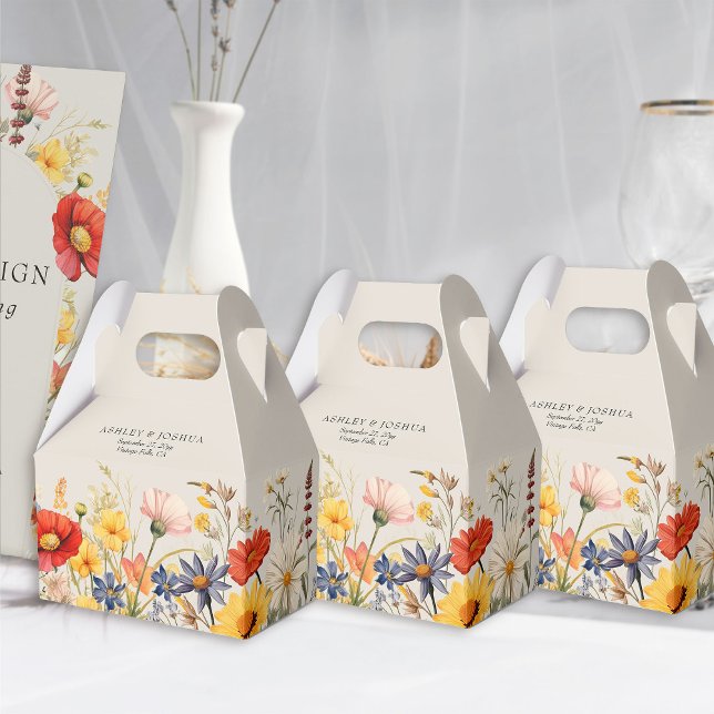 Rustikale Wildblume Blumenzwiebelhochzeit Geschenkschachtel (Wedding favor boxes from the Rustic Wildflower Wedding Collection by Darling & May)