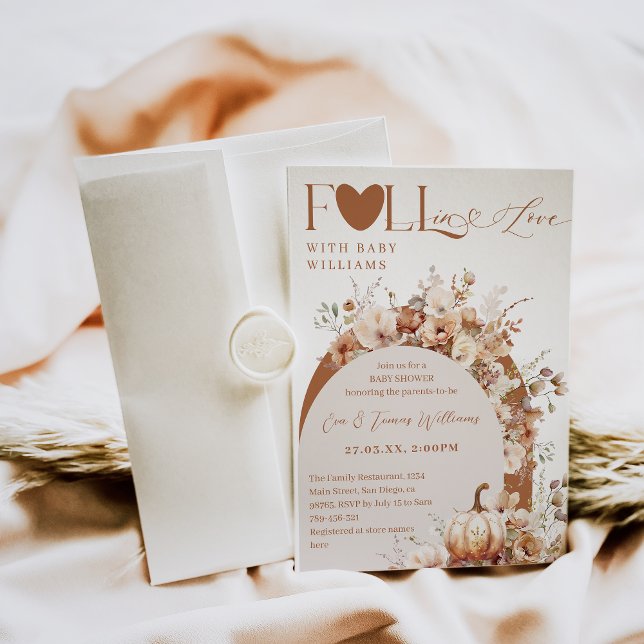 Rustikale Wildblume Boho Fall Baby Girl Dusche Einladung (Von Creator hochgeladen)