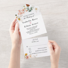 Rustikale Wildblume Boho Hochzeit Einladung