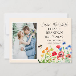 Rustikale Wildblume Boho Wasserfarben Foto Save The Date