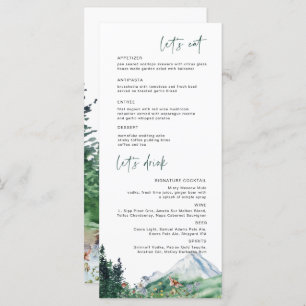 Rustikale Wildblume Boho Wedding Menu Menükarte