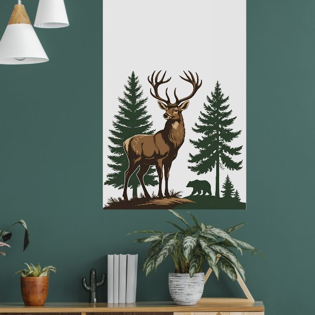 Rustikale Wildblume Botanisches Poster (Wohnzimmer 1)