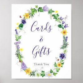 Rustikale Wildblume Brautparty Karten Schild