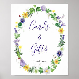 Rustikale Wildblume Brautparty Karten Schild