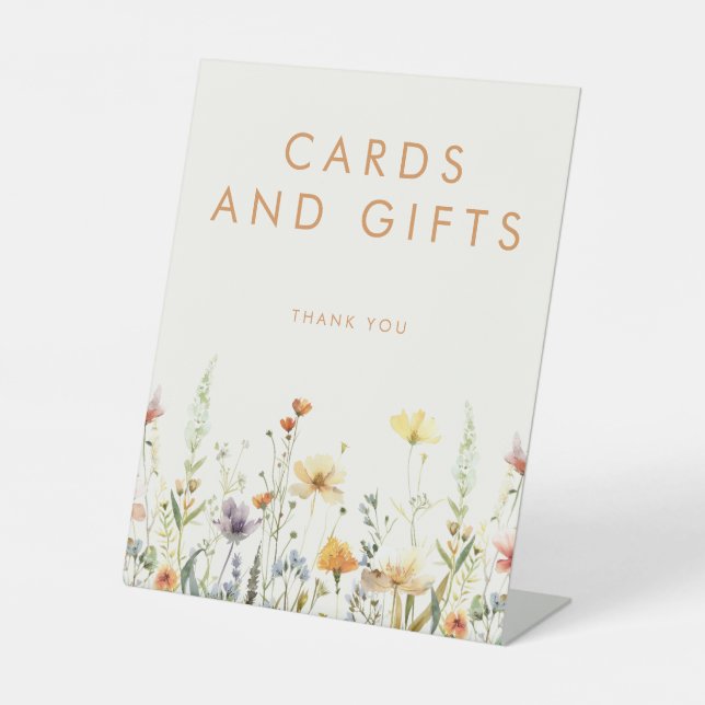 Rustikale Wildblume Brautparty Karten und Geschenk Sockelschild (Vorderseite)