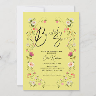 Rustikale Wildblume Bridal Bash Einladung