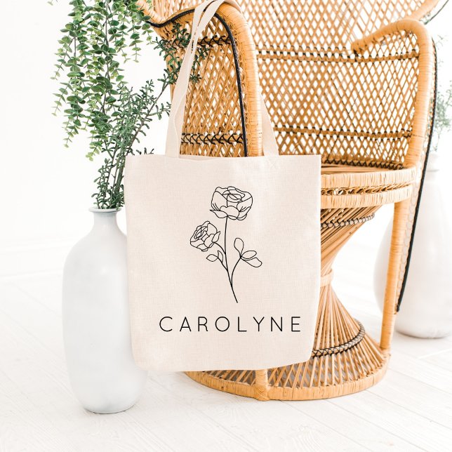 Rustikale Wildblume Bridesmaid Name Tragetasche (Von Creator hochgeladen)