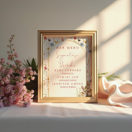 Rustikale Wildblume Bunny Beige Signature Drinks B Poster
