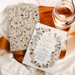 Rustikale Wildblume Butterfly Garden Taufe Einladung<br><div class="desc">Unsere reizvolle Taufinspektion besticht durch ein reizvolles Design der Wildblume, das ein rustikales Boho-Ambiente ausstrahlt, das an zarte gepresste Blume erinnert. Die Farbe Bräune, Braun, Rost, Terrakotta und Weiß verleiht der Einladung ein warmes und erdgeschmücktes Ambiente, das sie für Herbst, Sommer und Frühling gleichermaßen ideal macht. Der Text ist eine...</div>