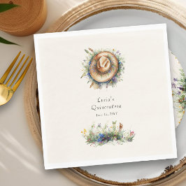 Rustikale Wildblume Cowgirl Hat Floral Quinceanera Serviette