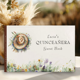Rustikale Wildblume Cowgirl Hat Quinceanera Gästebuch