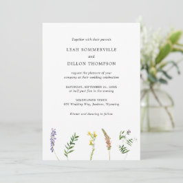 Rustikale Wildblume Elegante Hochzeit Einladung