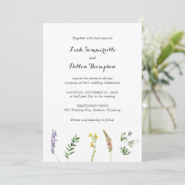 Rustikale Wildblume Elegante Hochzeit Einladung
