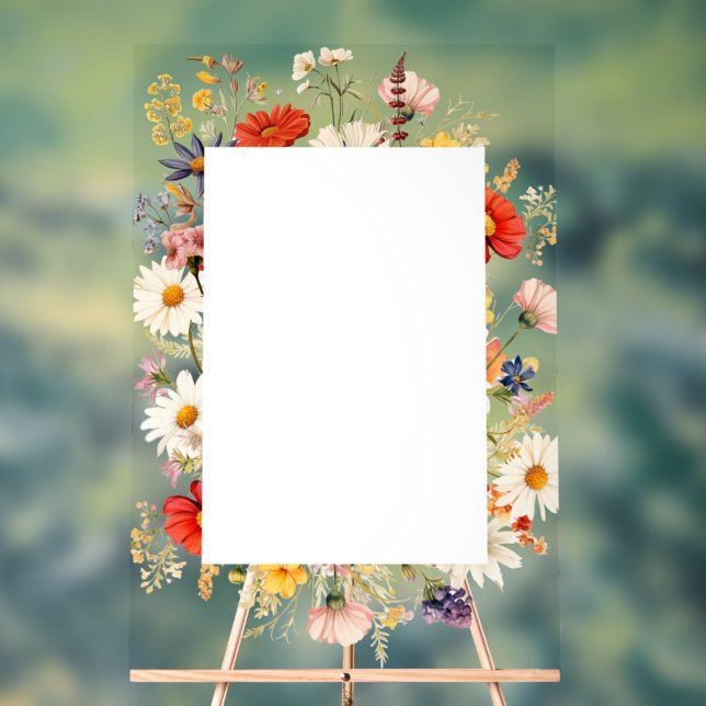 Rustikale Wildblume Elegantes Landhaus Acrylschild (Neutral)