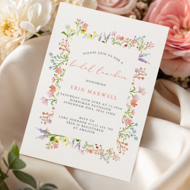 Rustikale Wildblume Frame Bridal Luncheon Einladung (Von Creator hochgeladen)