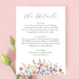 Rustikale Wildblume Garden Wedding Begleitkarte