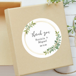 Rustikale Wildblume Green Foliage Hochzeit Vielen Runder Aufkleber