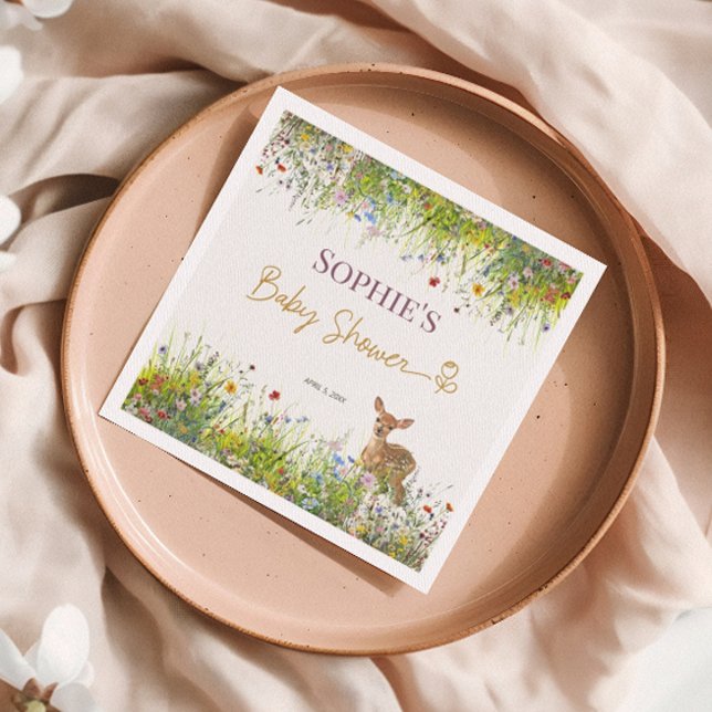 Rustikale Wildblume Hirsche Pastel Babydusche Napk Serviette (Von Creator hochgeladen)